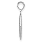 Oval Miraculous Medal Of The Our Lady Of Graces With Words Charm Pendant in Real 14k White Gold