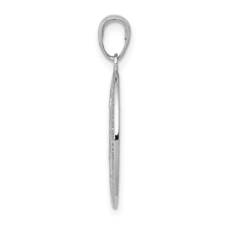 14k White Gold Miraculous Medal Pendant Featuring Virgin Mary and Prayer for Women