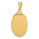 Solid Saint Joseph Pray For Us Words Solid Oval Medal Charm Pendant in Real 14k Yellow Gold