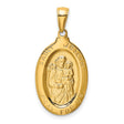 Solid Saint Joseph Pray For Us Words Solid Oval Medal Charm Pendant in Real 14k Yellow Gold