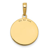 Saint Joseph Pray For Us Words Solid Round Medal Charm Pendant in Real 14k Yellow Gold