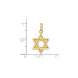 14k Yellow Gold Star of David Pendant, Interlocking Triangle Jewish Faith Charm