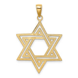 14k Yellow Gold Star of David Pendant with Interlocking Double Triangle Design