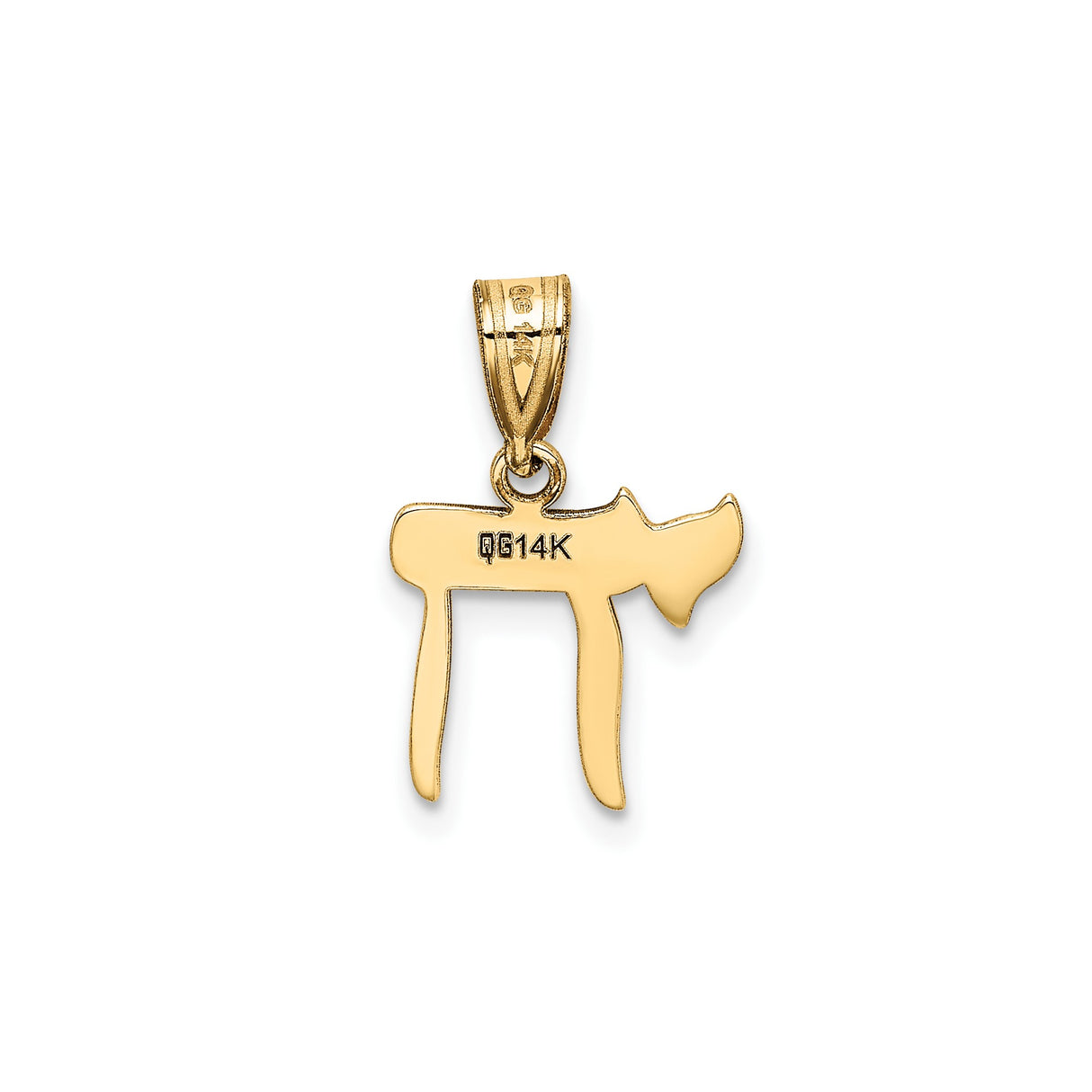 14k Yellow Gold Chai Pendant, Hebrew Symbol of Life Jewish Charm, Unisex Judaica Jewelry