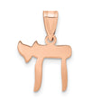Chai Charm Pendant in Real 14k Rose Gold