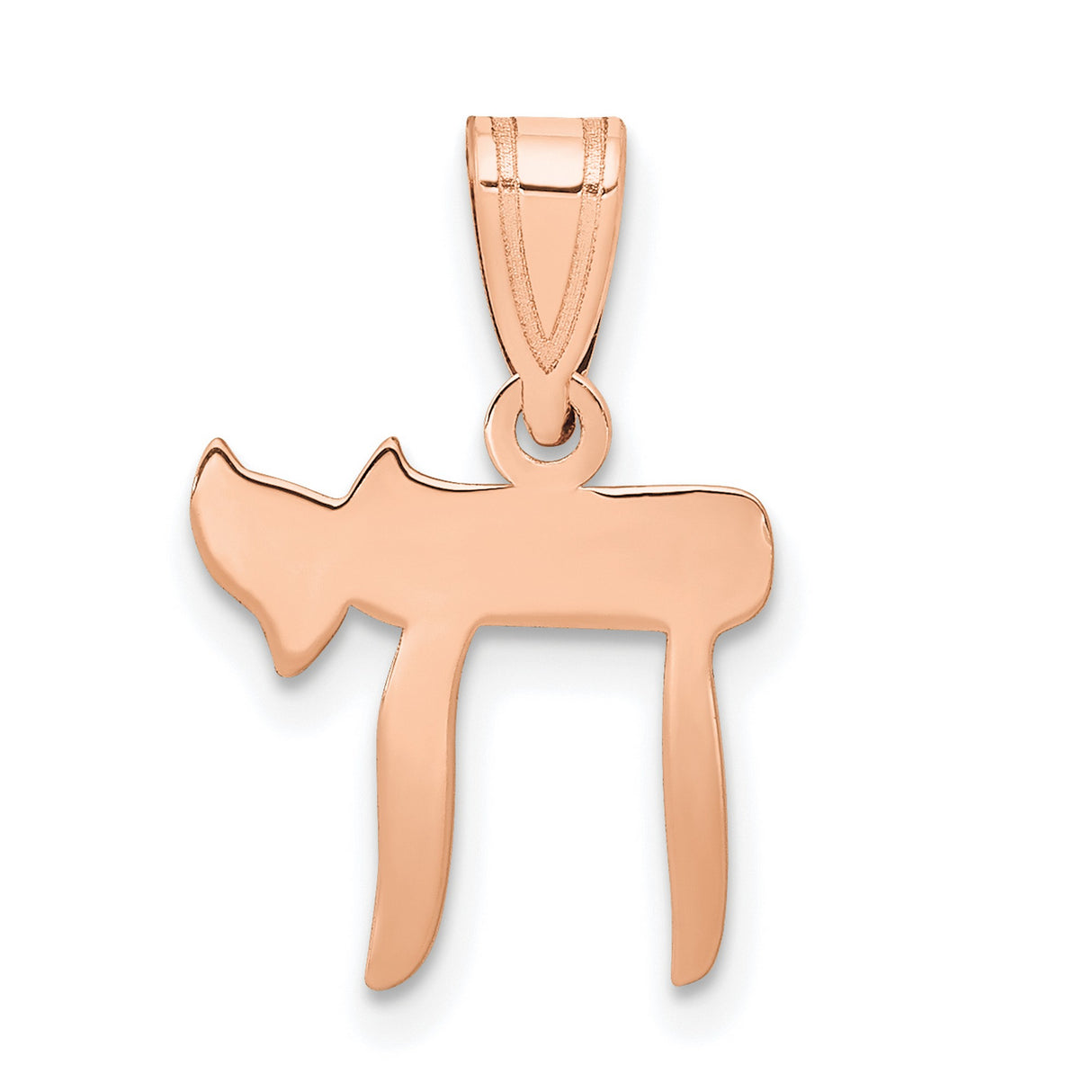 Chai Charm Pendant in Real 14k Rose Gold