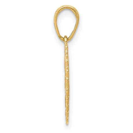 14k Yellow Gold Heart Pendant with Filigree Border and For My Daughter Engraving