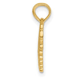 Break Apart Heart Key Charm Pendant in Real 14k Yellow Gold