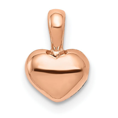 14k Rose Gold Heart Pendant, Polished Minimalist Design, Symbol of Love for Women