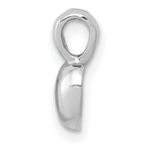 14k White Gold Heart Pendant, Smooth Polished Domed Design, Minimalist Romantic Jewelry for Women
