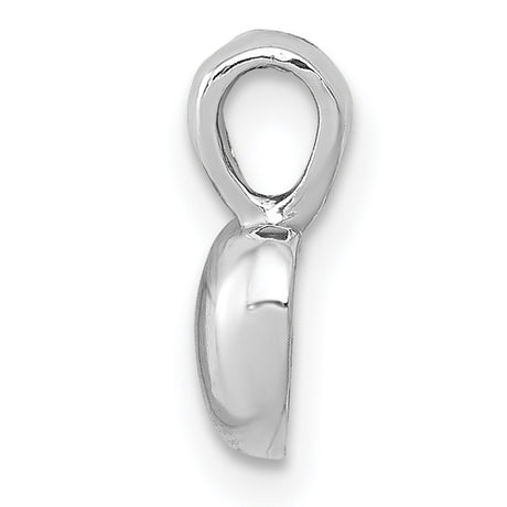 14k White Gold Heart Pendant, Smooth Polished Domed Design, Minimalist Romantic Jewelry for Women