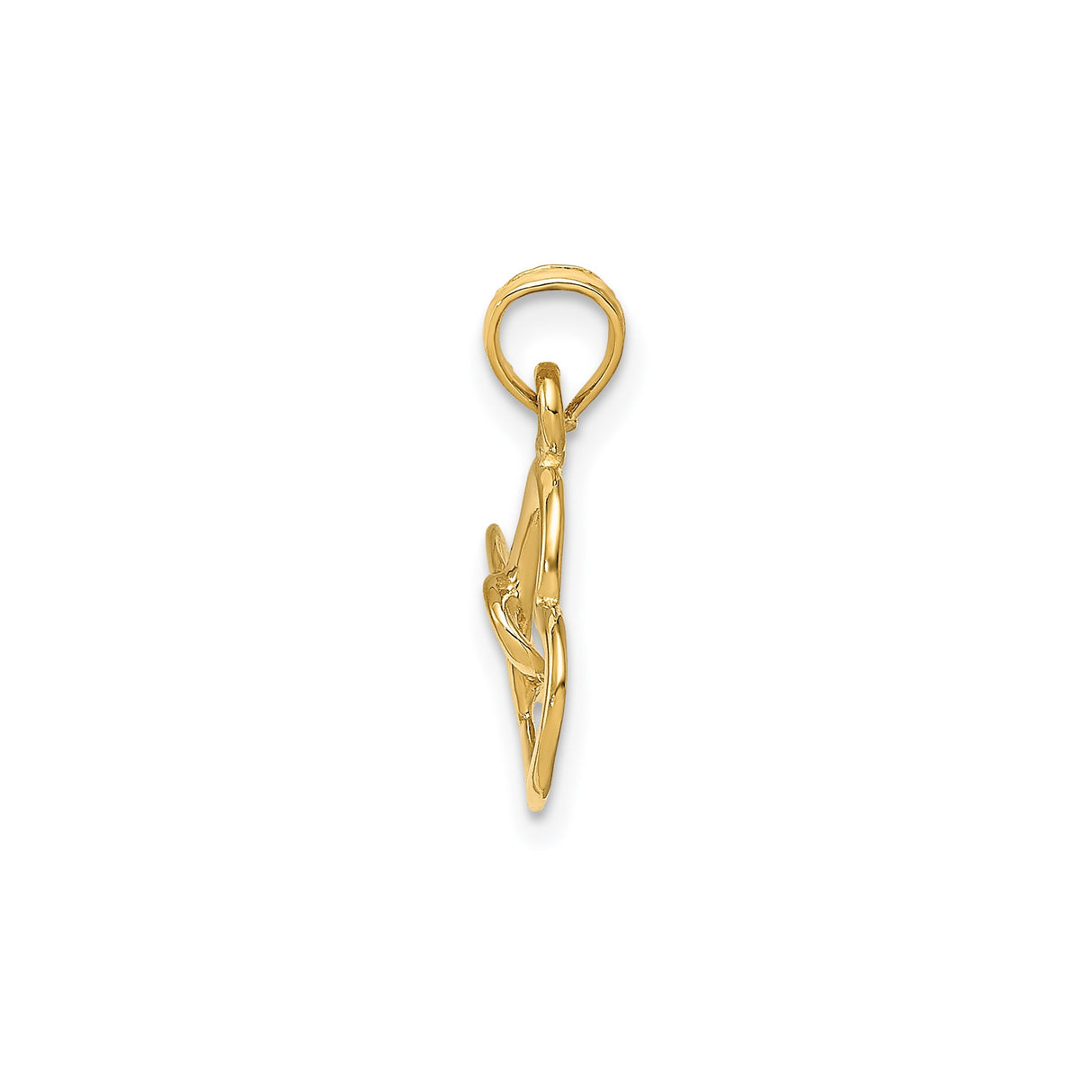 14k Yellow Gold Heart Pendant with Interlinked Open Hearts, Symbolic Jewelry for Women