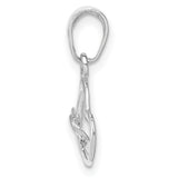 14k White Gold Open Heart Pendant with Intertwined Hearts Symbolizing Love and Family