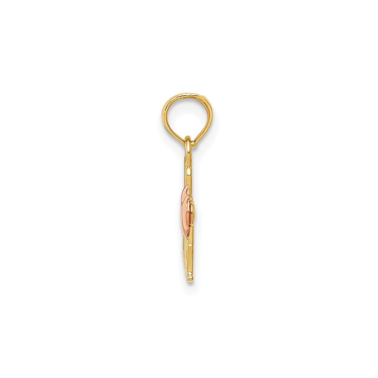 14k Two-Tone Gold Nana Heart Pendant with Rose Gold Accent, Family Keepsake Jewelry