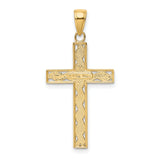 Latin Cross Charm Pendant in Real 14k Yellow Gold