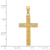 Latin Cross Charm Pendant in Real 14k Yellow Gold