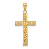 Latin Cross Charm Pendant in Real 14k Yellow Gold