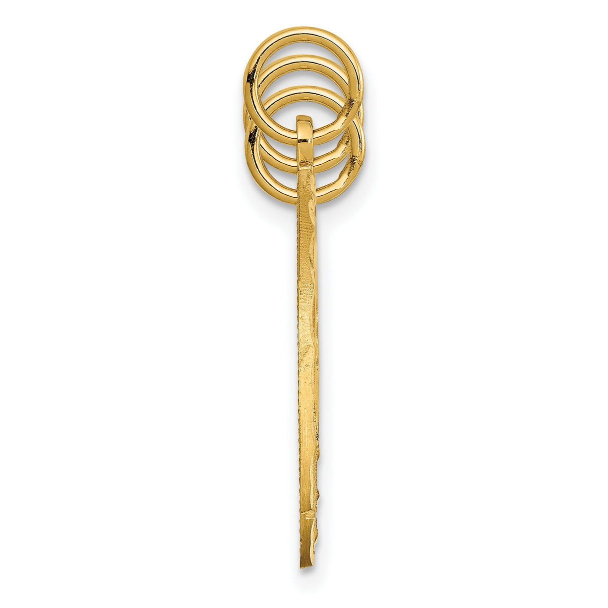 3 piece Break Apart Friend Charm Pendant in Real 14k Yellow Gold