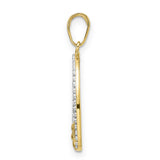 14k Two-Tone Gold Dog Pendant with Heart and Diamond Cut Rhodium Accents for Women