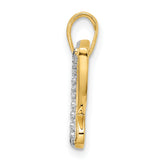 14k Yellow Gold Butterfly Pendant with Rhodium Detailing, Two-Tone Open Design for Women