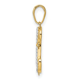 14k Multi-Tone Gold Ankh Pendant with Anchor and Cross, Christian Religious Symbol
