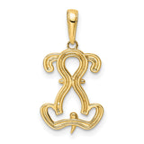 14k Multi-Tone Gold Ankh Pendant with Anchor and Cross, Christian Religious Symbol