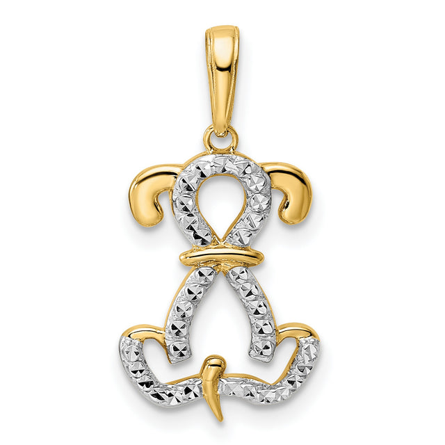 14k Multi-Tone Gold Ankh Pendant with Anchor and Cross, Christian Religious Symbol