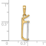 14k Multi-Tone Gold Coping Saw Pendant with Saw Blade Detail, Artisan Tool Style