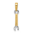 14k Multi-Tone Gold Wrench Pendant, Realistic Spanner Design for Mechanics or Unisex Wear