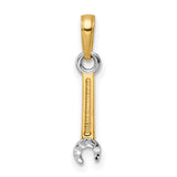 14k Multi-Tone Gold Wrench Pendant, Realistic Spanner Design for Mechanics or Unisex Wear