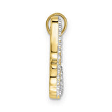 14k Multi-Tone Gold Butterfly Pendant with Openwork Diamond-Cut Design for Women