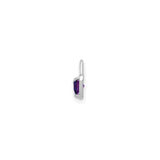 14k White Gold Heart Pendant with Synthetic Amethyst Birthstone for Women
