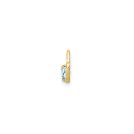 14k Yellow Gold Heart Pendant with Synthetic Birthstone, Dainty Romantic Charm for Women