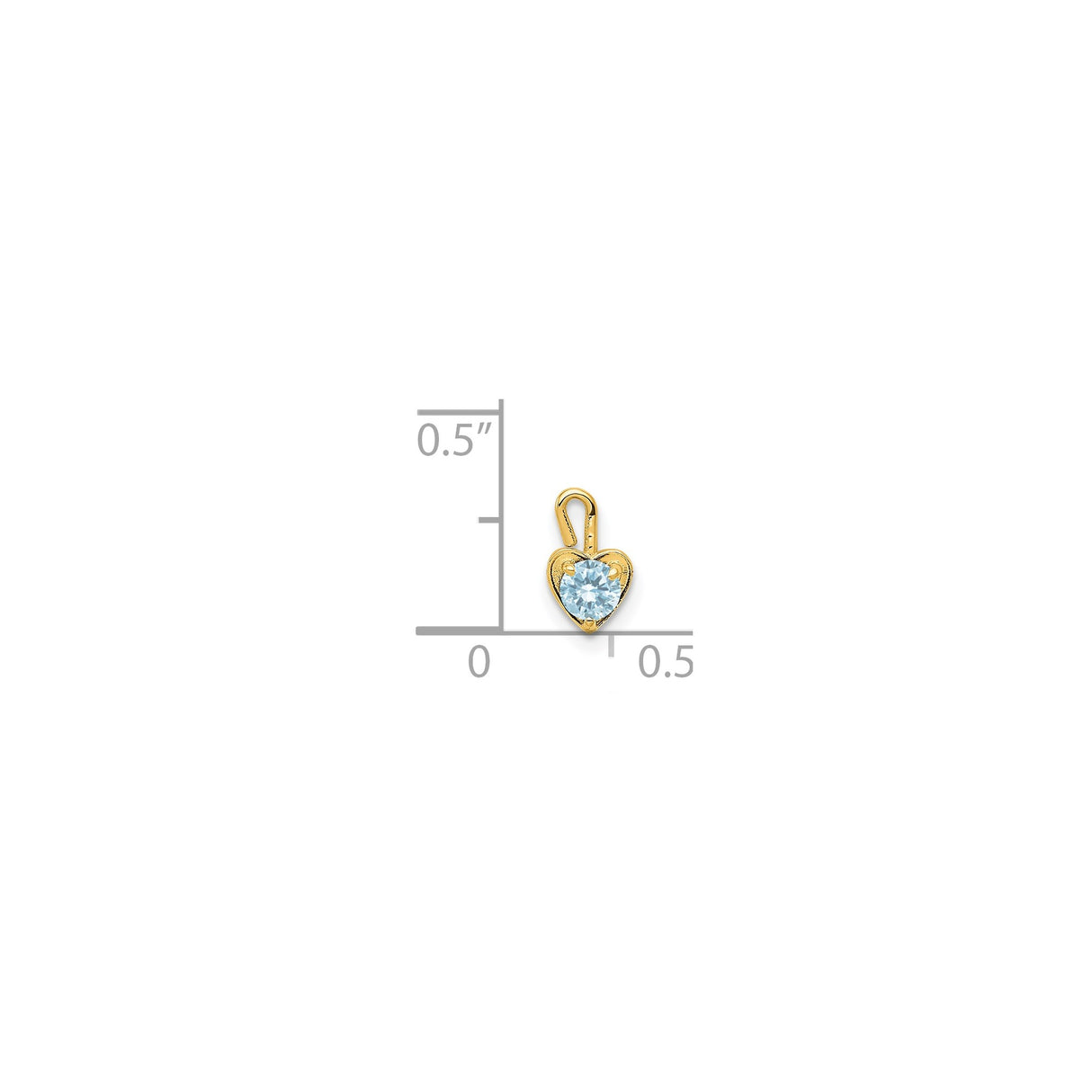 14k Yellow Gold Heart Pendant with Synthetic Birthstone, Dainty Romantic Charm for Women