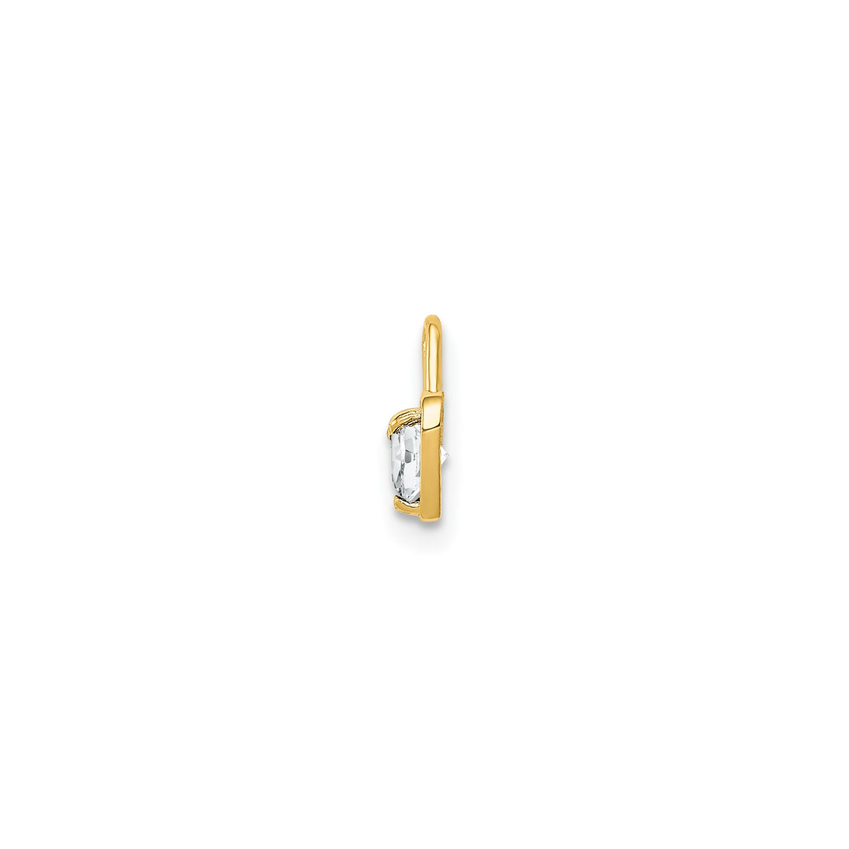 14k Yellow Gold Heart Pendant with Synthetic Birthstone, Romantic Fine Jewelry for Women