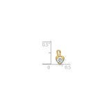 14k Yellow Gold Heart Pendant with Synthetic Birthstone, Romantic Fine Jewelry for Women