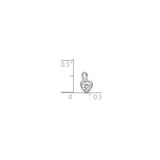 14k White Gold Heart Pendant with Round Synthetic Birthstone, Romantic Jewelry for Women