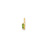 14k Yellow Gold Heart Pendant with Synthetic Green Peridot, Romantic August Birthstone Jewelry