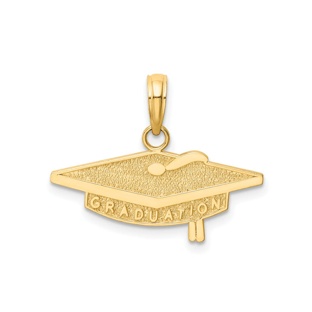 14k Yellow Gold Graduation Cap Pendant, Academic Symbol Charm for Women or Unisex