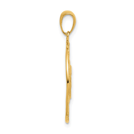 14k Yellow Gold Sun and Moon Pendant with Celestial Face and Star Charm, Boho Astrology Jewelry