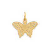 14k Yellow Gold Butterfly Pendant with Intricate Filigree Detailing