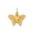 14k Yellow Gold Butterfly Pendant with Intricate Filigree Detailing