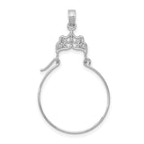 14k White Gold Earring Jackets with Ornate Filigree and Scalloped Vintage Design for Women