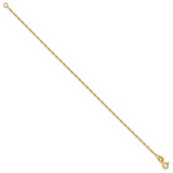 14K Yellow Gold 1.5 mm Polished Chain Anklet