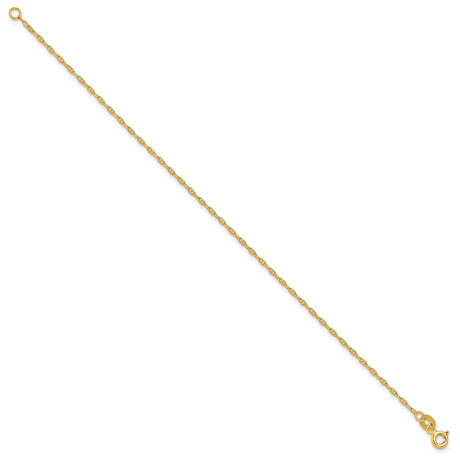 14K Yellow Gold 1.5 mm Polished Chain Anklet