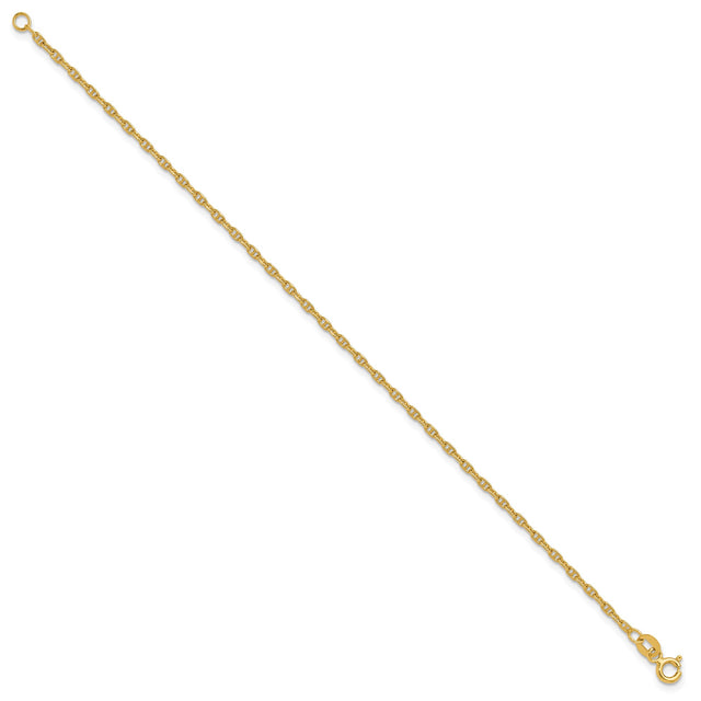 14K Yellow Gold 1.8 mm Polished Chain Bracelet