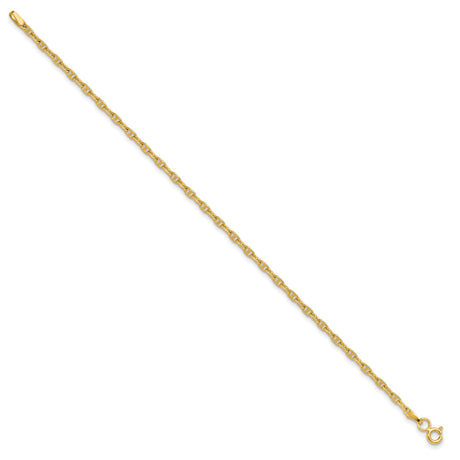 14K Yellow Gold 2.35 mm Polished Chain Bracelet