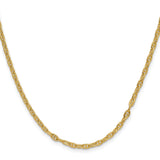 14K Yellow Gold 3 mm Polished Chain Necklace