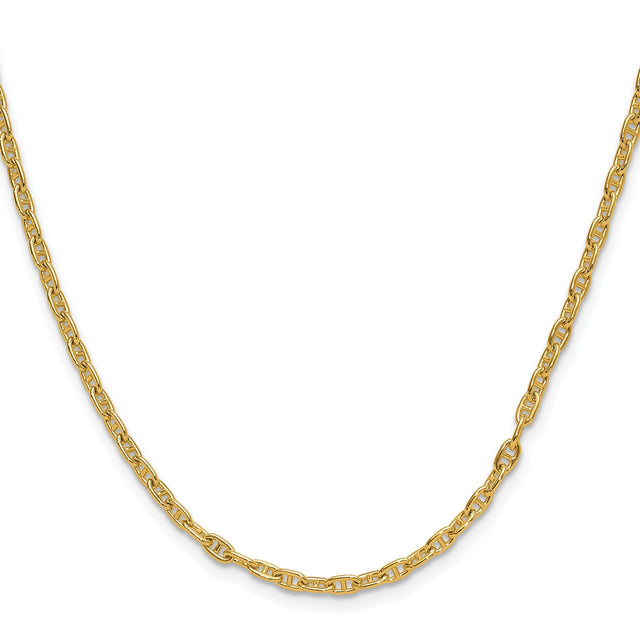 14K Yellow Gold 3 mm Polished Chain Necklace