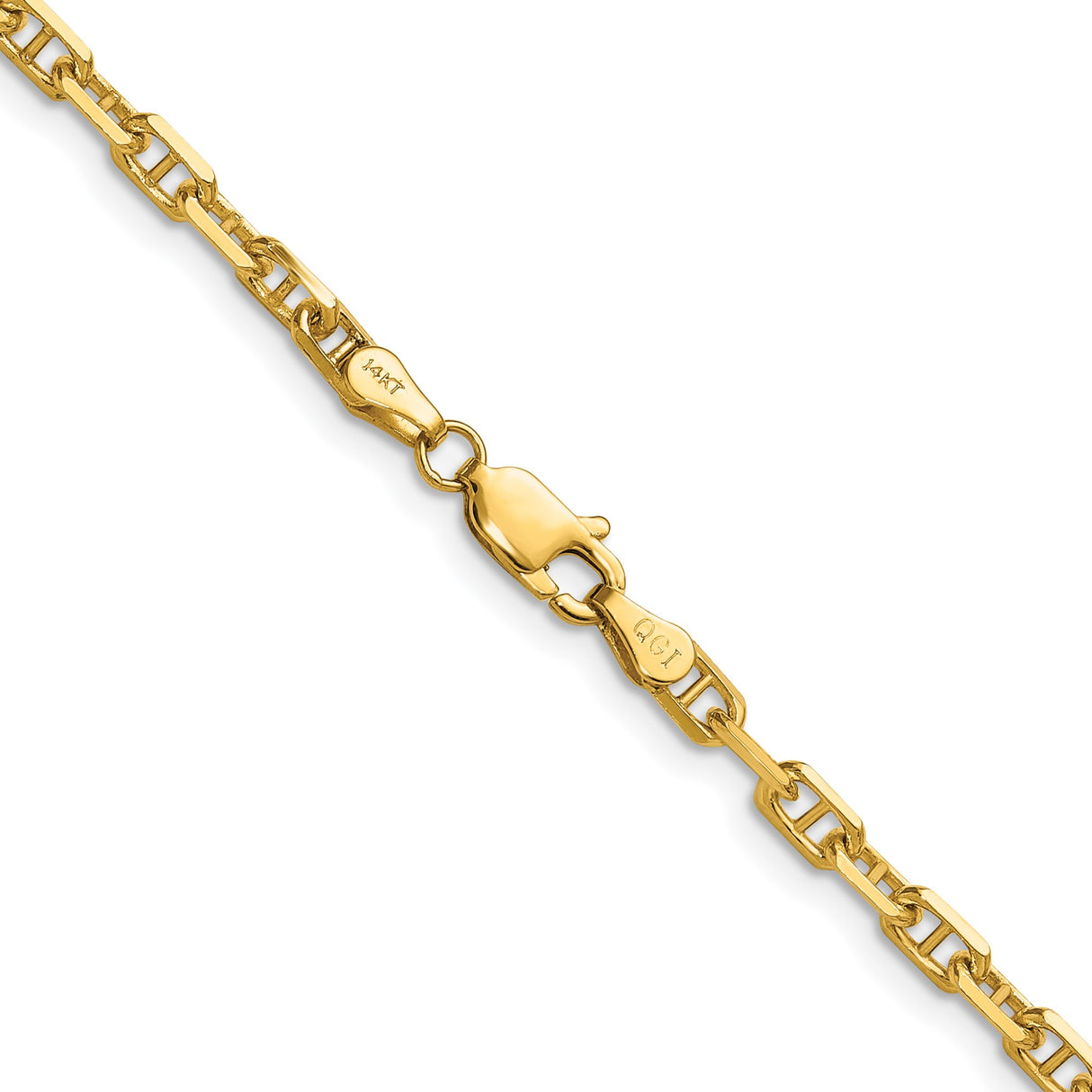 14K Yellow Gold 3.3 mm Polished Chain Necklace alternate angle